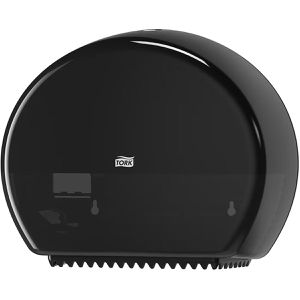 Tork Toilettenpapierspender Elevation, 555008, T2 System, aus Kunststoff, für Mini Jumbo Rolle, schwarz