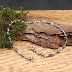 Drachensilber Fußkette Sterlingsilber Schildkröte Fußschmuck Sommer - Silber