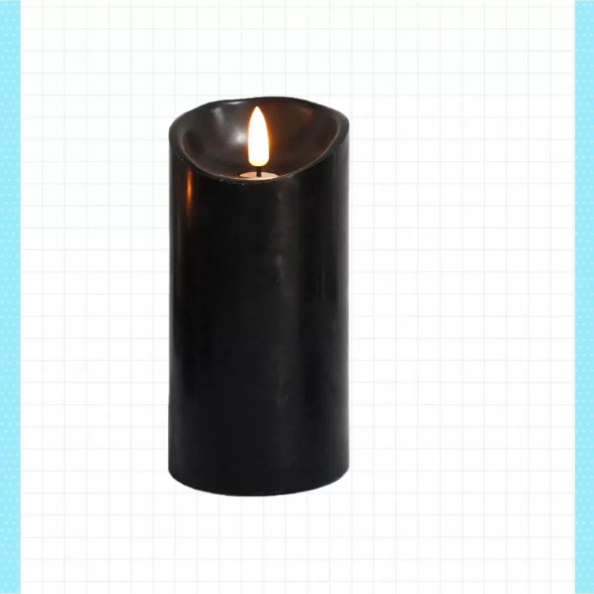INF Magische Schwarze Serie LED Elektronische Kerzenleuchte (7,5cm Durchmesser, 15cm Höhe)