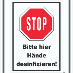 HB-Druck Bitte hier Hände desinfizieren Aufkleber A6 (105x148mm)