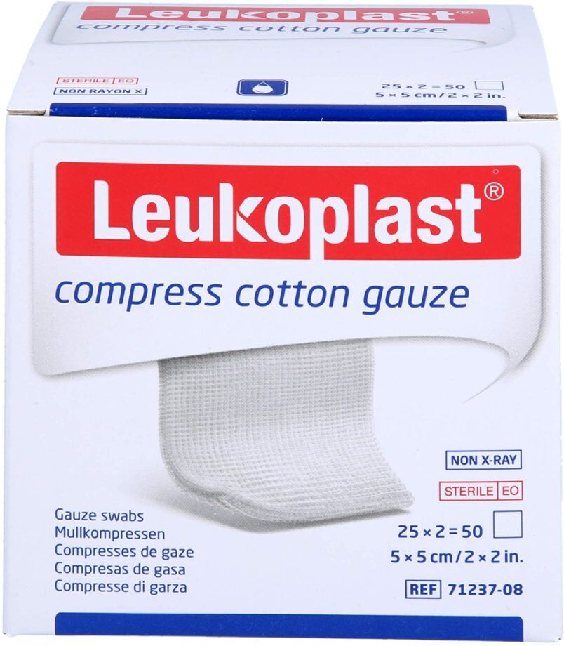 Leukoplast Compress Cotton Gauze St.5x5cm 12f