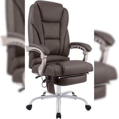 CLP Bürostuhl Pacific mit Massagefunktion Echtleder HBT: 118x69x64 cm braun