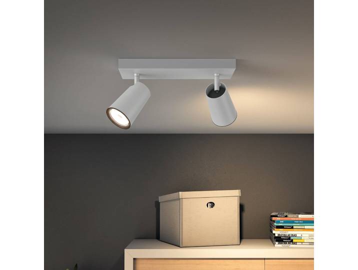 Philips myLiving Paisley Spot GU10 2-flammig weiß Paisley, dimmbar, weiß / opal, für Wohn- / Esszimmer, Metall, Strahler