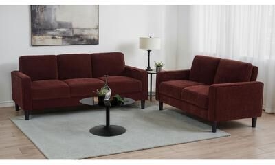 Coaster Ruth Fabric Upholstered Track Arm Sofa Set