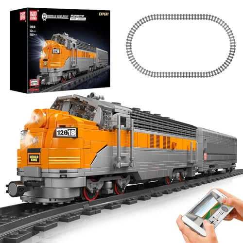 Mould King 12018 Technic Stoomlocomotief Trein Model Bouwstenenset met Verlichting, 1541 Delen