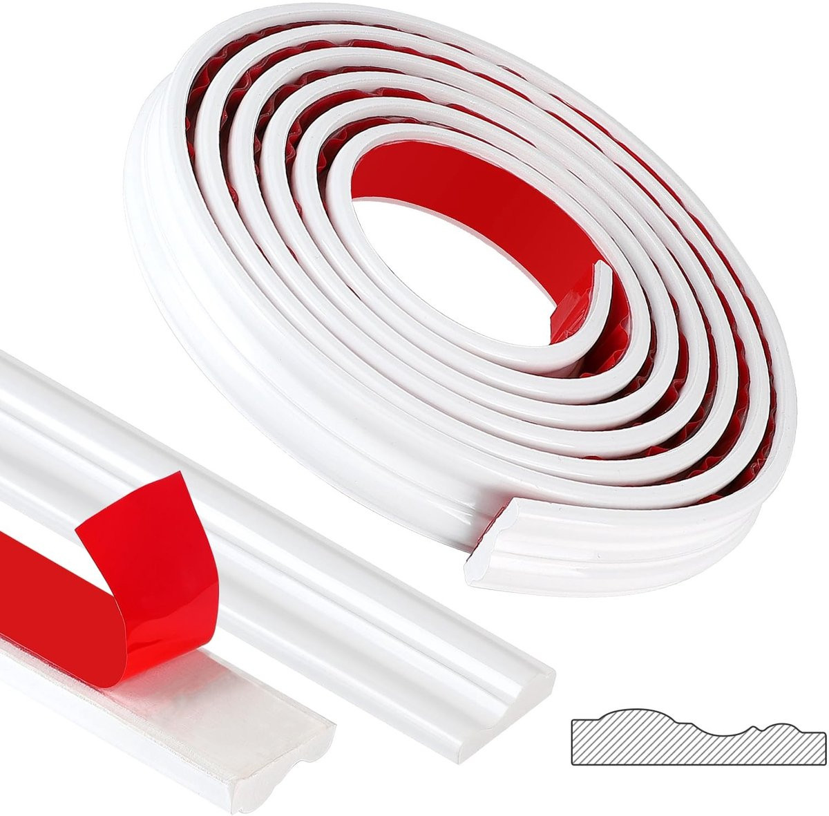 Dailygoods Dailygoody Zelfklevende Mouldings Wandafwerking - Wit - Decoratieve Stucprofielen