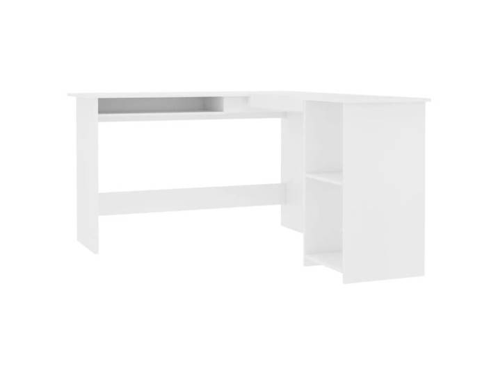 Bureau d'angle - SALALIS - SP0661 - Blanc - 120x140x75 cm - Plateau coulissant