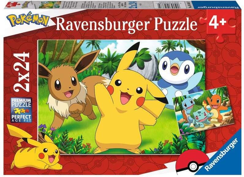 Puzzle 2 x 24 pcs Pikachu et ses amis - Ravensburger