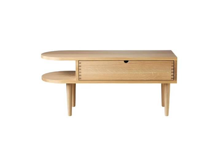 FDB Møbler F24 Radius Bank Oak nature lacquered 35x90 cm