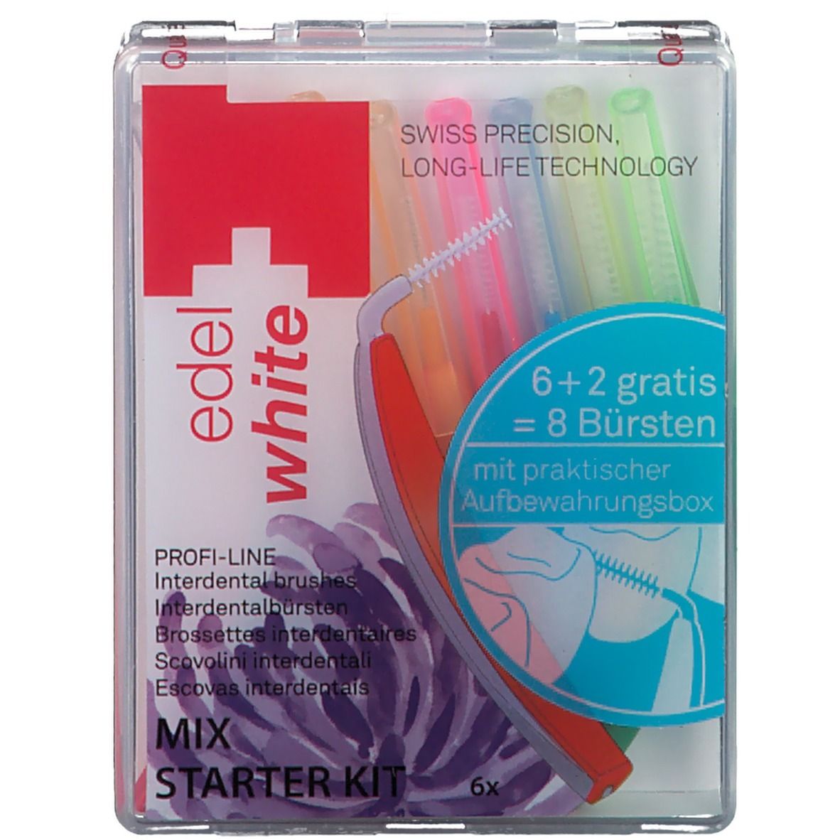 Edelwhite pro Interdent.Bür.Starter-Kit gem.Größen 6 St Zahnbürste