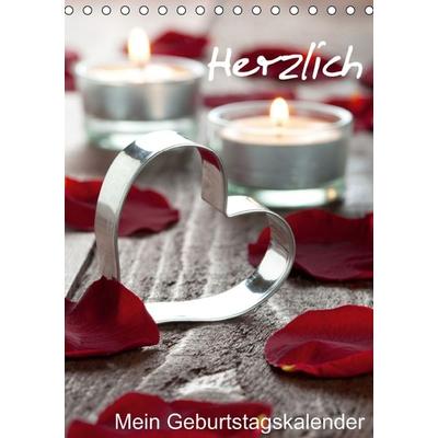 Herzlich-Mein Geburtstagskalender (Tischkalender immerwährend DIN A5 hoch)