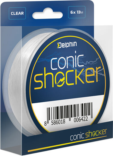 Fil de pêche Delphin Conic SHOCKER / 6x13m 0.26mm-0.45mm Gray, Silver 0.26mm-0.45mm