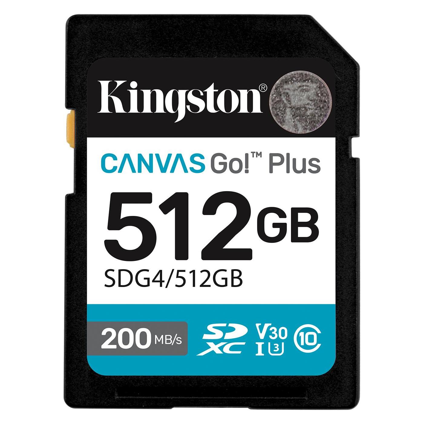 Kingston Card Canvas Go Plus SDG4 (512 GB, SDXC, U3, UHS-I) (SDG4/512GB)
