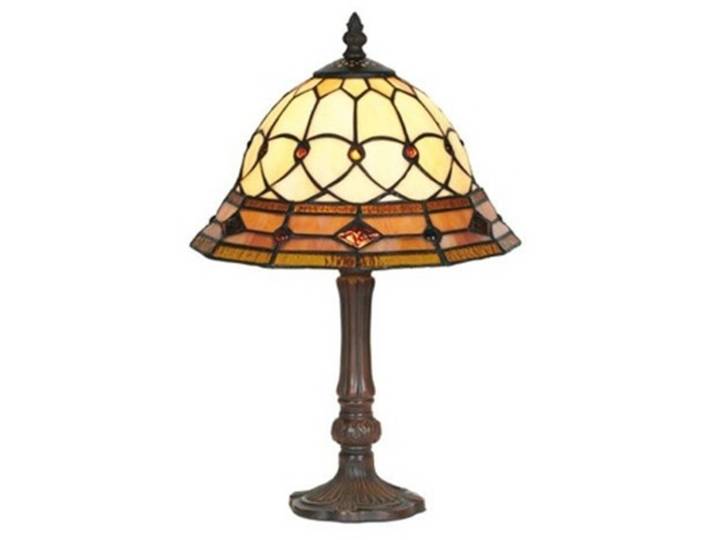 Artistar Tiffany Tischlampe KASSANDRA, braun / rost, für Wohn- / Esszimmer, Metall, Tiffany