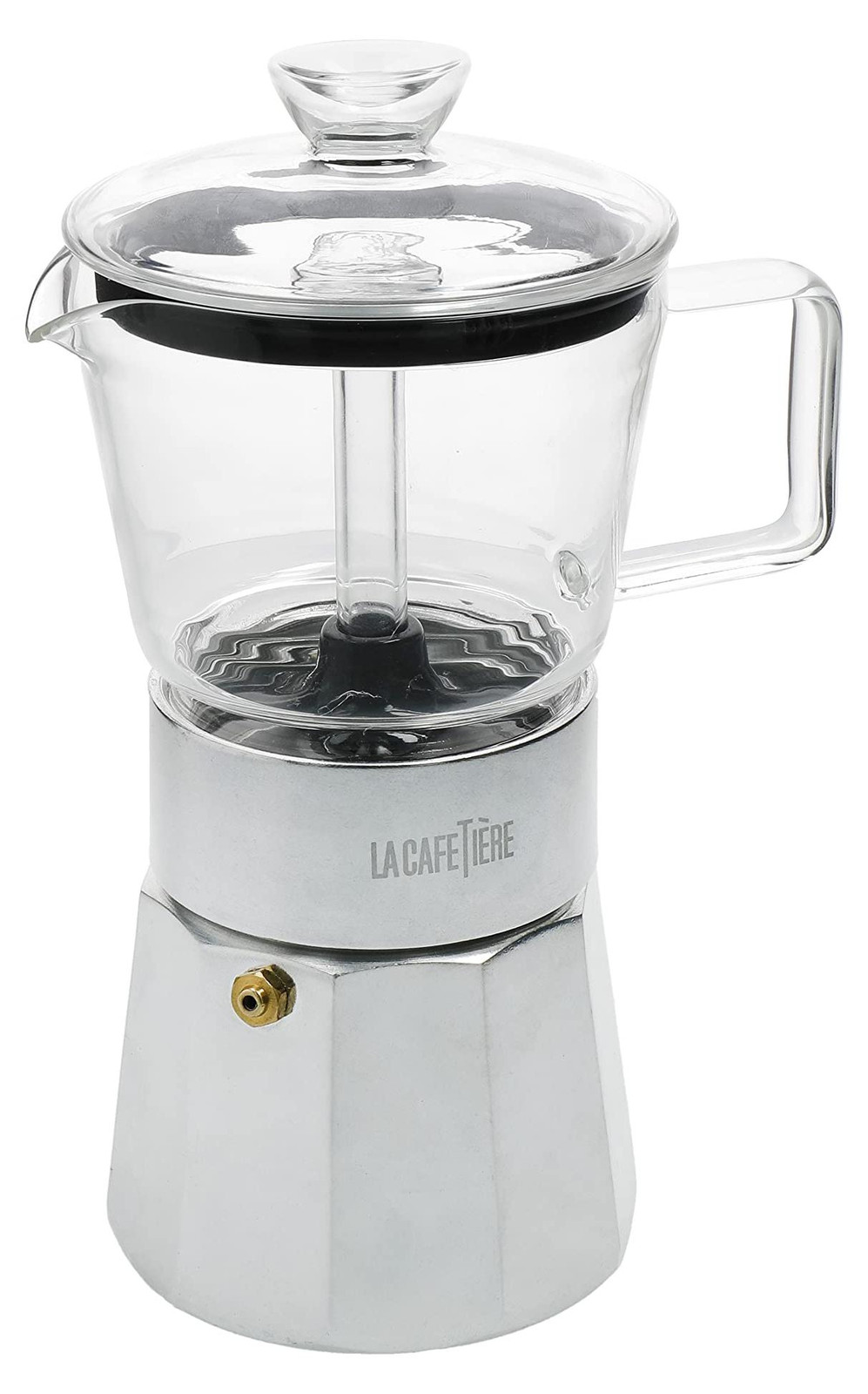 Dripio Espressomachine voor 6 kopjes, 290 ml, chroomkleurig aluminium, handmatig bediend