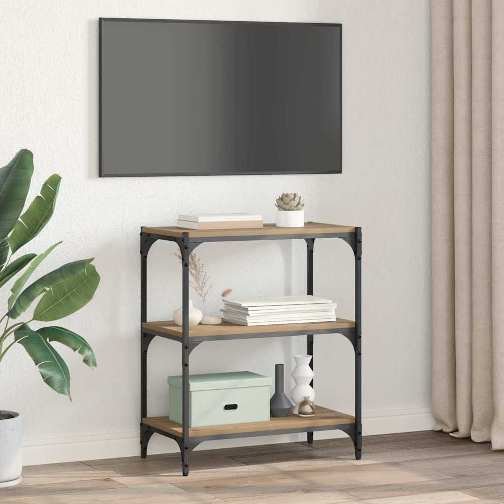 Borough Wharf Book Cabinet Engineered Wood and Steel Media Rack/Sizes Artisan Oak 70.5cm H X 60cm W X 33cm D