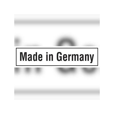 Maschinenkennzeichnung, Made in Germany, weiß - Bund = 100 Stk - 37x9 mm Folie selbstklebend