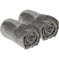 Bestlivings Kuscheldecke "Celina" 2er Pack Anthrazit 150x200cm