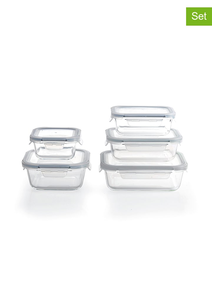Sauter 5er-Set: Frischhaltedosen in Transparent/ Grau - onesize