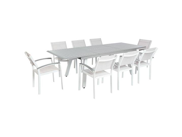 GARTENMÖBEL SET 8-Sitzer Aluminium grau Pereta