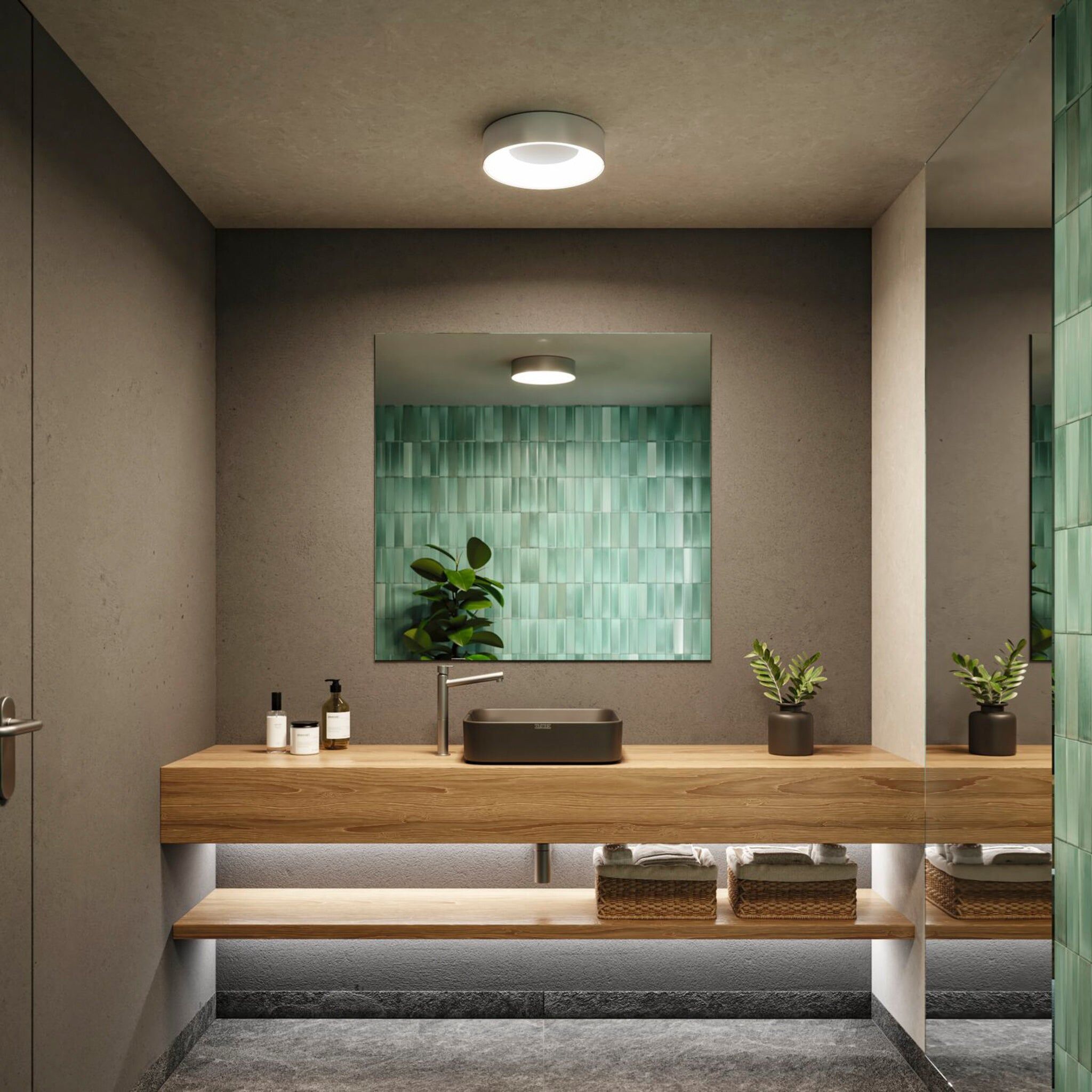 Paulmann - Casca 18W LED Switch 1500lm Ceiling Light in Matt Aluminium