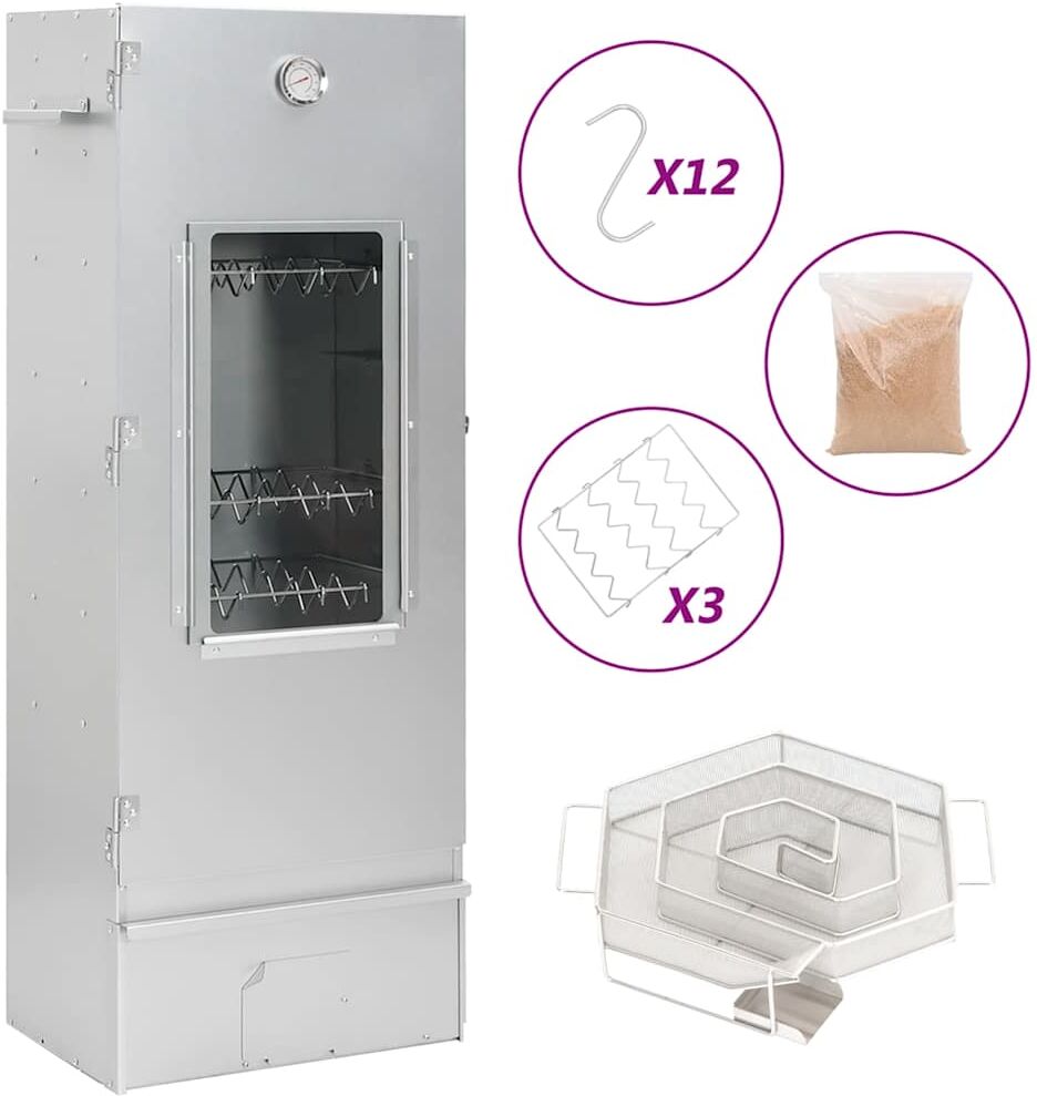 vidaXL Fumoir à four à BBQ générateur de fumée froide acier galvanisé