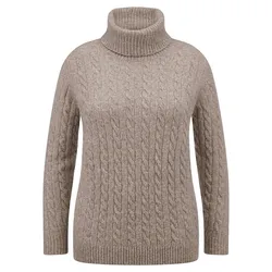 Rollkragen-Pullover Emilia Lay beige, 48