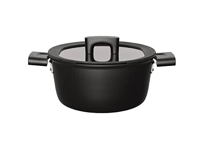 Fiskars Kasserolle mit Deckel, Ø 22 cm, Füllmenge: 3,5 Liter Für alle Kochfelder geeignet, Aluminium/Kunststoff, Kratzfest, Antihaftbeschichtung, Hard Face, 1052227