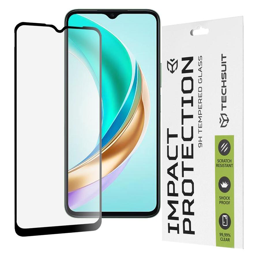 Techsuit - 111D Full Cover / Full Glue Glass - Honor X6b - Black (Honor X6) (56358073)