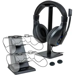 Nacon Gaming Essential Pack Playstation 4 (Kabelgebunden), Gaming Headset, Schwarz