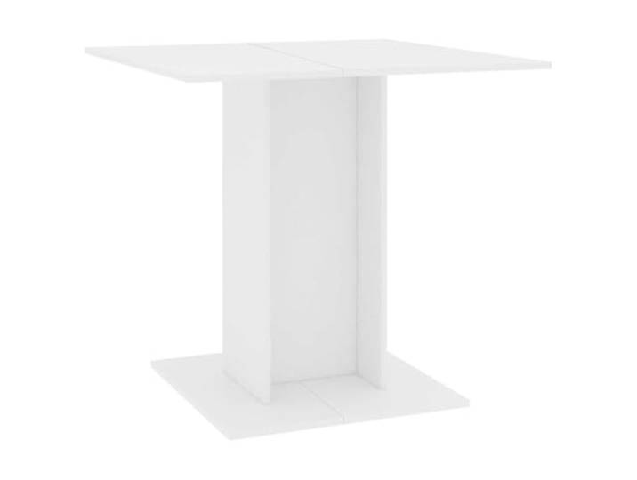 HBBMGYD Esstisch, weiß, 80 x 80 x 75 cm, aus technischem Holz Breite quadratische Basis, robustes Holz, minimalistischer Stil, Reinigung mit feuchtem Tuch, Abendessen für die Familie