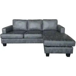 Ecksofa in Vintage Optik grau
