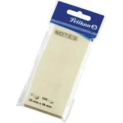 Pelikan Notizhaftzettel gelb 50x38mm 3x100 Blatt Packung mit 10 Stück