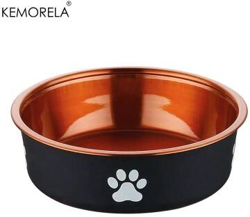 Uplift Treasures Anti Slip Stainless Steel Dog Feeding Bowl brown 5.51 In
