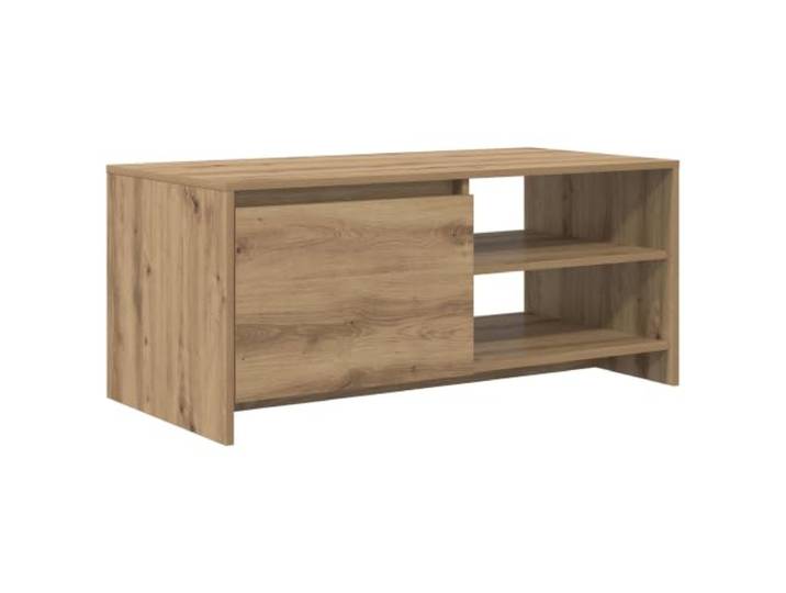 Couchtisch Eiche Artisan 102 x 50 x 45 cm Engineering Holz Regale, Klapptüren, Ablagefach, schwimmendes Design, wasserdicht, pflegeleicht, Wohnzimmer