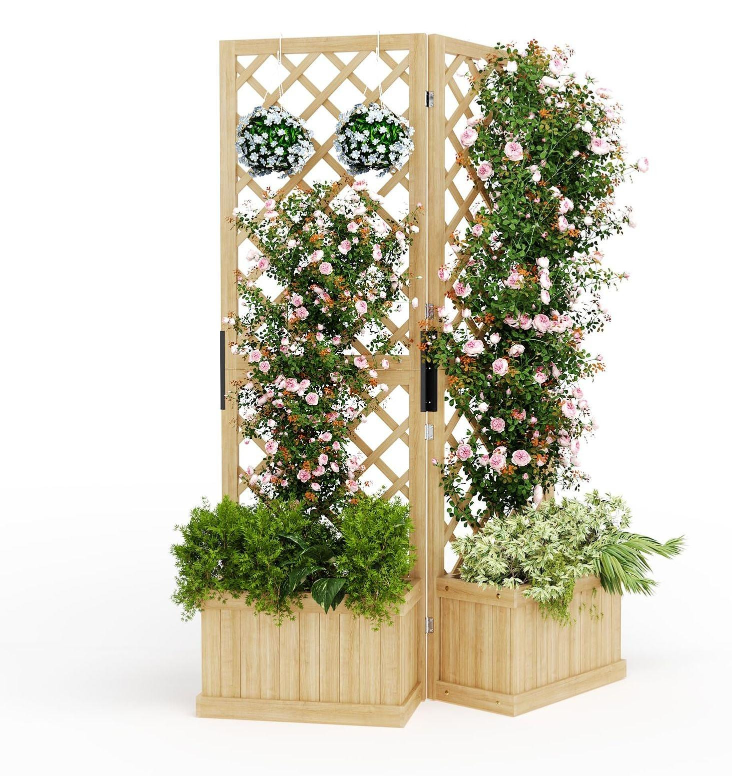 Selius Houten Tuinscherm Privacy Scherm Tuinafscheiding Scharnierend 2 stuks