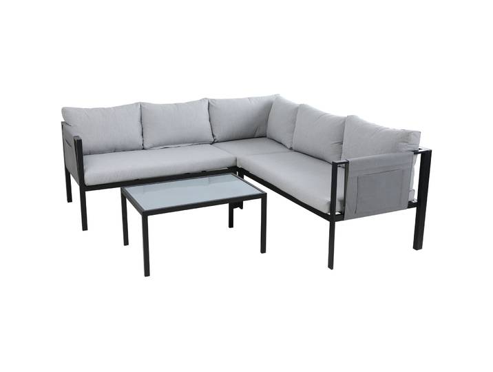 Gartenlounge Hanoi grau Kunststoff 6 B 191.5 cm T 191.5 cm - Gartenlounge - Wetterfeste Gartenmöbel & Accessoires