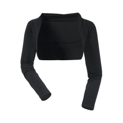 Bolero ANISTON SELECTED, Damen, Gr. 46, schwarz, Jersey, Obermaterial: 95% Viskose, 5% Elasthan, unifarben, figurbetont, normaler Saum, Strickjacken Bolero