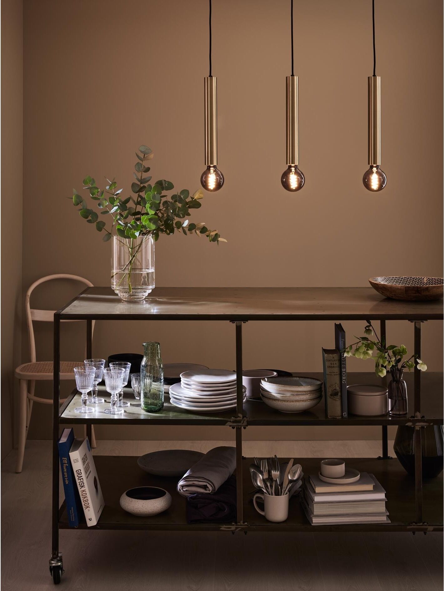 MARKSLÖJD Pendelleuchte "Messing", gold (goldfarben), 3, H: 35cm, Leuchten, Pendelleuchte goldfarben 3, H: 35cm