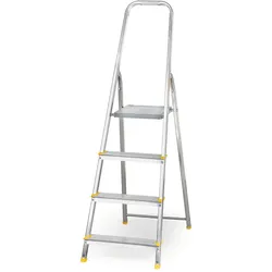 Alu Trittleiter ALVE EUROSTYL, einseitig, 1x4 Sprosen, die Höhe 0,76 m
