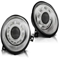 Scheinwerfer LED Angel Eyes passend für VW Lupo 6X Bj. 98-05 Chrom