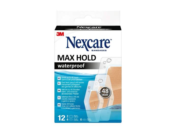 NEXCARE™ Pansements imperméables maintien maximal assortis N0612ASMN, 12/paquet