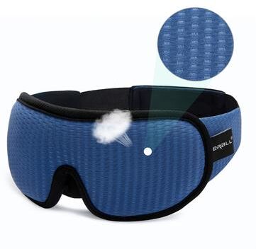 Friendly Fresh Finds Sleeping Mask Soft, Padded Eye Shade For Light Blocking, Sleep Aid, And Comfort blue