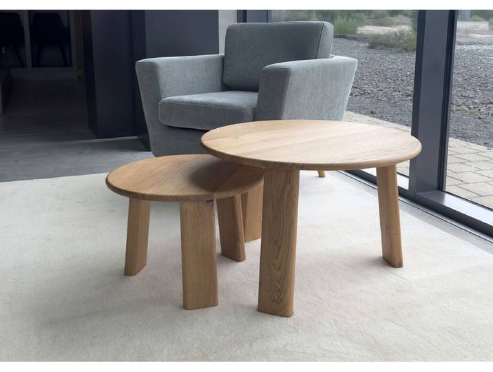 2-er Set Couchtisch/Beistelltisch 'Oslo' Wildeiche massiv geölt