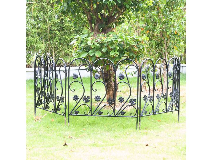 Clôture de jardin décorative extérieure antirouille, bordure de paysage pliante, barrière de lit de fleurs, 5 pièces