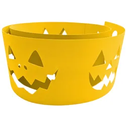 zaun|zu® Sichtschutzstreifen Halloween `Jack O` – Gruselige Kürbisfratzen Gelb 2,55m