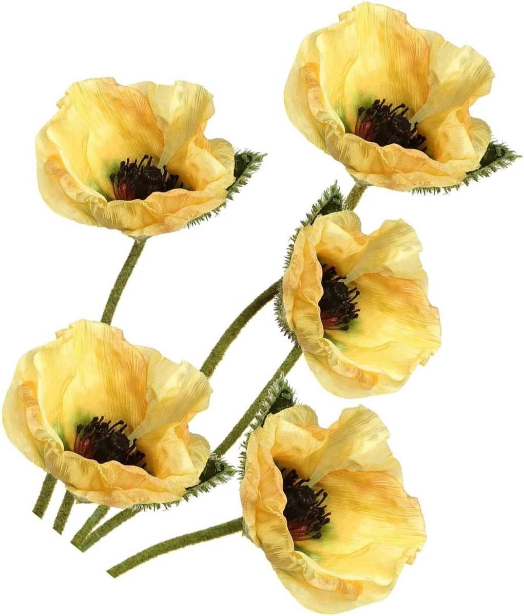 Nep Klaprozen Rood - Zijden Bloemen voor Huisdecoratie - Hoogte: 72 cm
