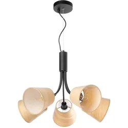 Kronleuchter Asia Schwarz/Eiche max. 6 Watt