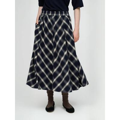 Midirock MOSHI MOSHI MIND "moshi moshi mind Skirt pin", Damen, Gr. M, schwarz navy, grau, ecru, Obermaterial: 100% Baumwolle, Röcke