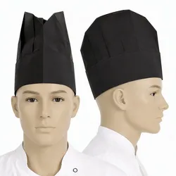 HYGOSTAR Kochmützen Excellent aus Papier Schwarz 22 cm hoch Belüftungslöcher 250 Stück